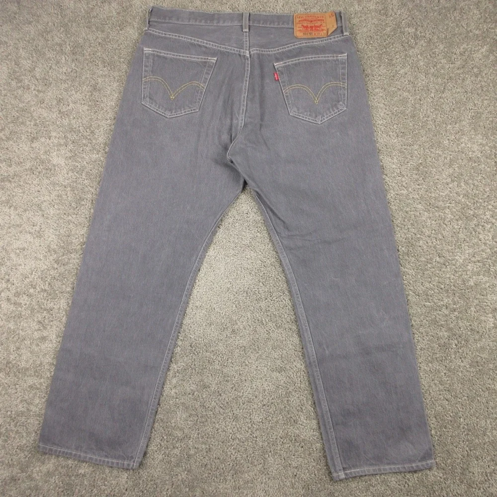 Levis Jeans Mens 36x29 (Tag 38x32) Gray 501 XX Button Fly Shrink to Fit Denim